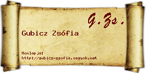 Gubicz Zsófia névjegykártya